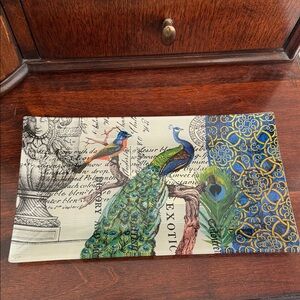 Michel Design Works Peacock Glass Plate.